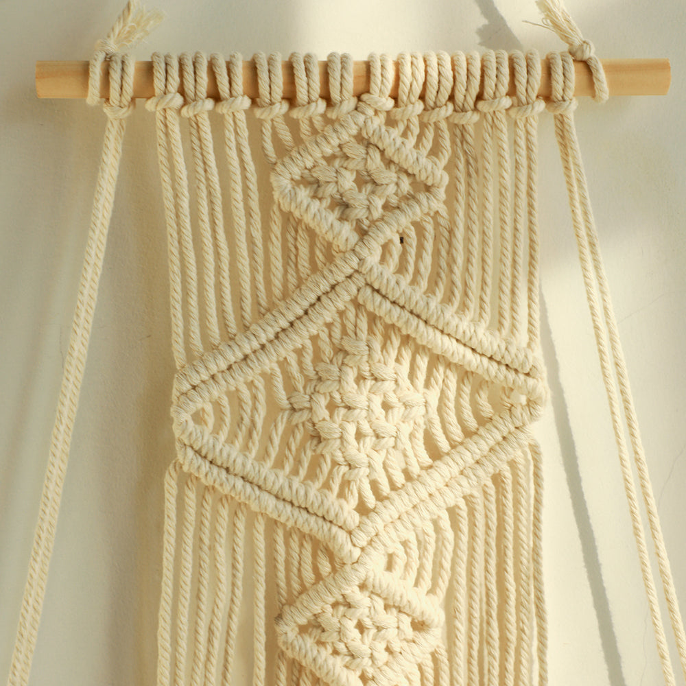 Macrame Wall Shelf Boho Natural Closeup