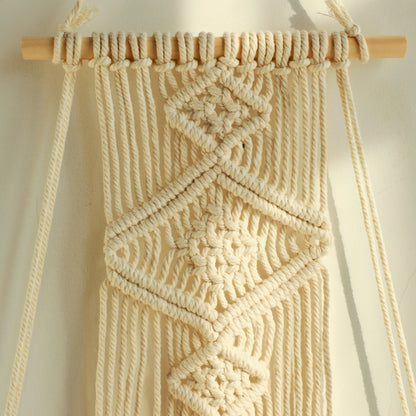 Macrame Wall Shelf Boho Natural Closeup